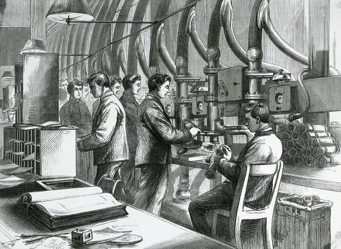 Framed Print : Pneumatic Tube Delivery System Framed Print : Pneumatic Tube Delivery System