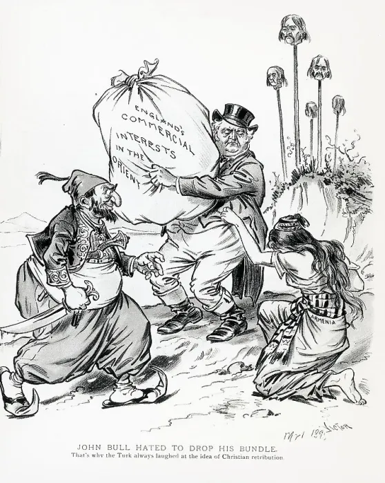 Framed Print : Pol. Cartoon W / John Bull Holding Bundle Framed Print : Pol. Cartoon W / John Bull Holding Bundle