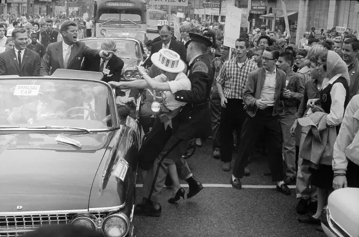 Framed Print : Police Action During John F. Kennedy Presence Framed Print : Police Action During John F. Kennedy Presence