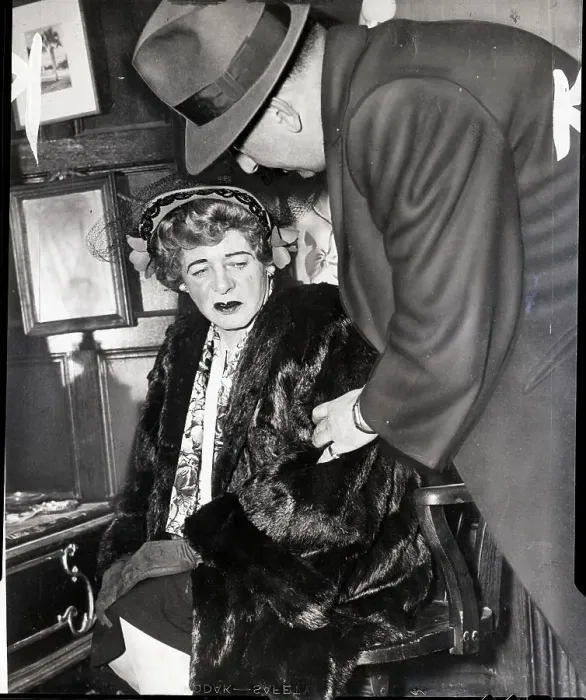 Framed Print : Police Arrest Female Impersonator 1947 Framed Print : Police Arrest Female Impersonator 1947