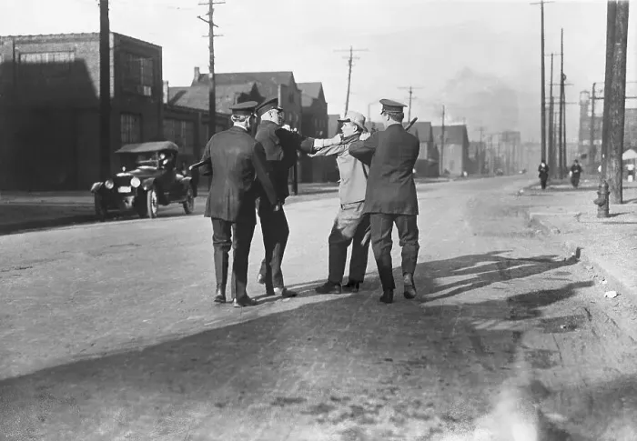 Framed Print : Police Arrest a Steel Worker on Strike Framed Print : Police Arrest a Steel Worker on Strike