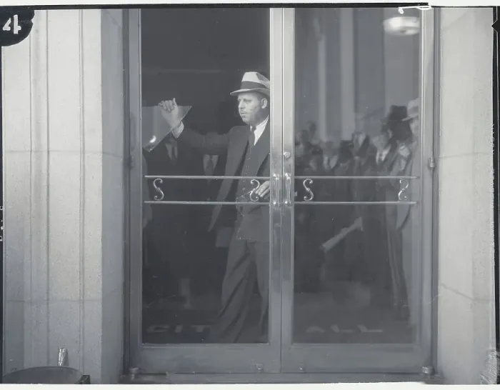 Framed Print : Police Captain Checking Damaged Glass Framed Print : Police Captain Checking Damaged Glass