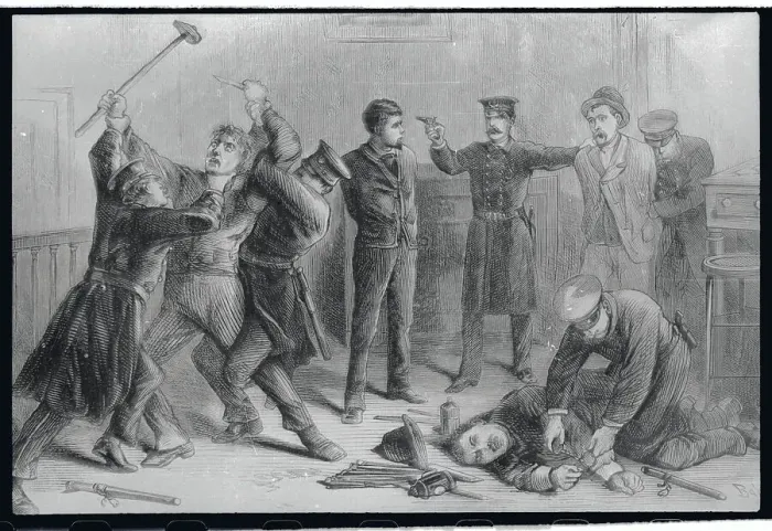 Framed Print : Police Capturing Burglars Framed Print : Police Capturing Burglars