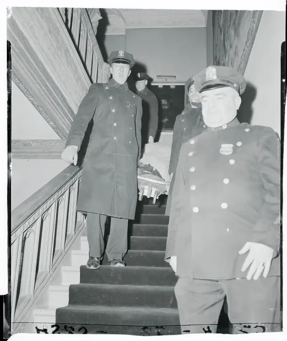 Framed Print : Police Carrying Serge Rubinstein's Body Framed Print : Police Carrying Serge Rubinstein's Body