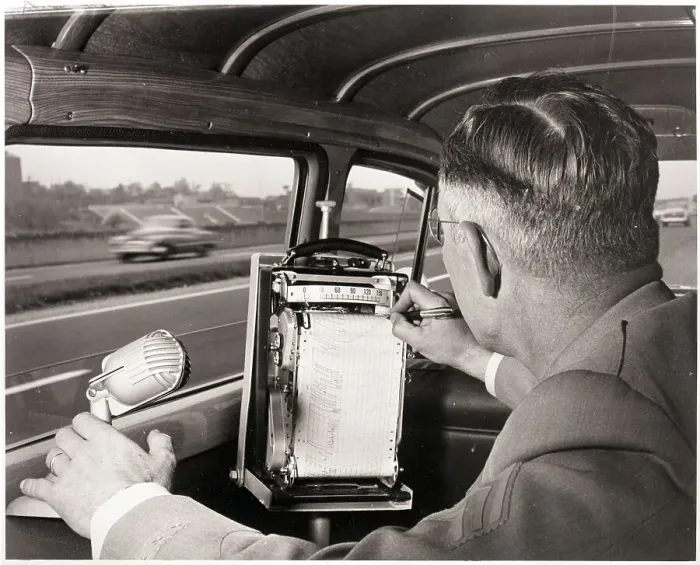Framed Print : Police Checking Car Speeds by Radargraph Framed Print : Police Checking Car Speeds by Radargraph