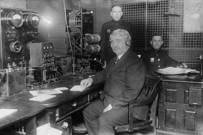 Framed Print : Police Commissioner Enright Posing in His Office Framed Print : Police Commissioner Enright Posing in His Office