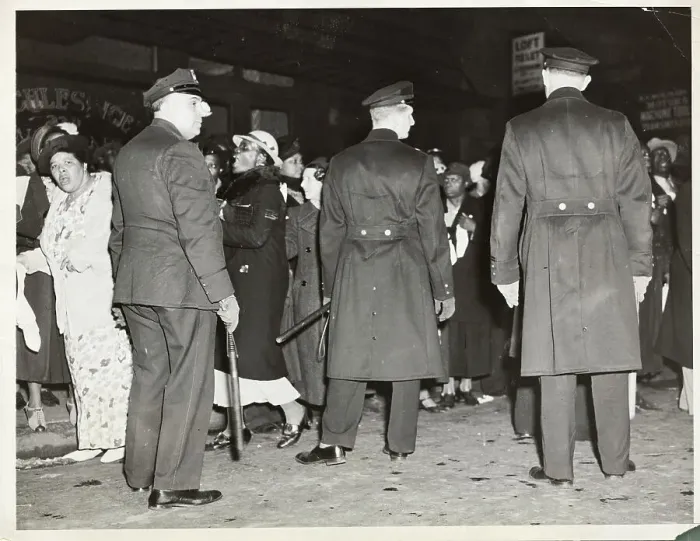 Framed Print : Police Controlling Crowd of Father Divine Followers Framed Print : Police Controlling Crowd of Father Divine Followers