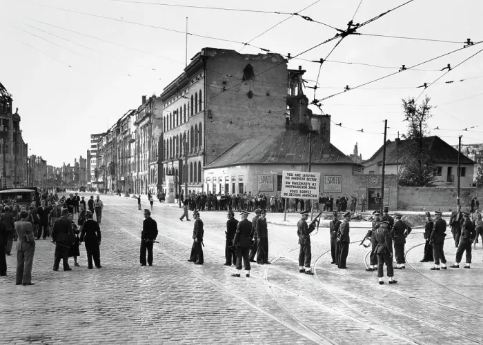 Framed Print : Police Cordon In Berlin, 1948 Framed Print : Police Cordon In Berlin, 1948