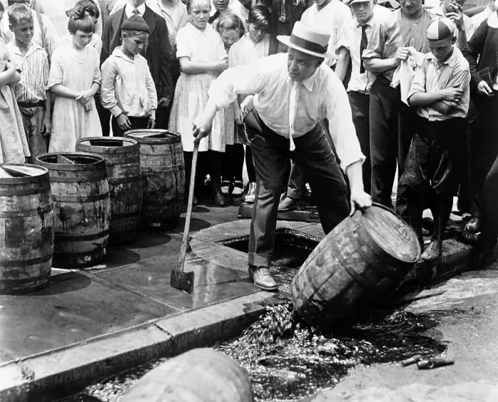 Framed Print : Police Destroying Barrels Of Beer Framed Print : Police Destroying Barrels Of Beer