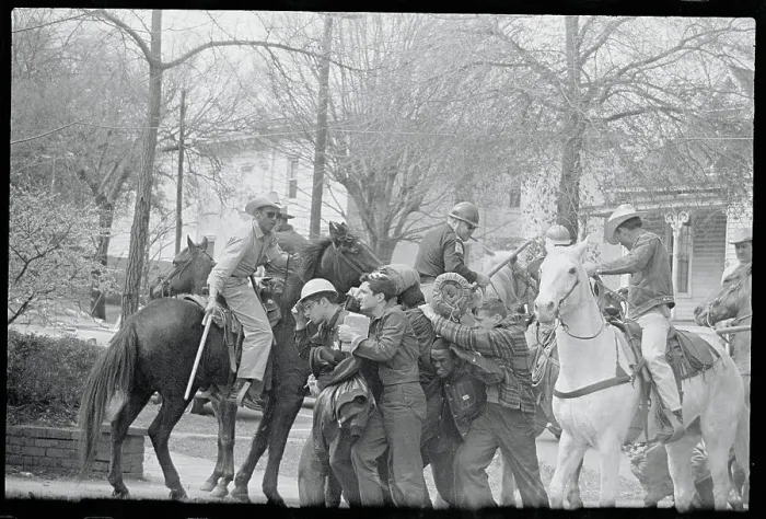 Framed Print : Police Dispersing Civil Rights Group Framed Print : Police Dispersing Civil Rights Group