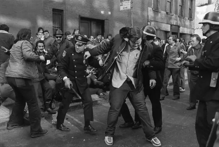 Framed Print : Police Drag Demonstrator Off and Clash with Crowd Framed Print : Police Drag Demonstrator Off and Clash with Crowd