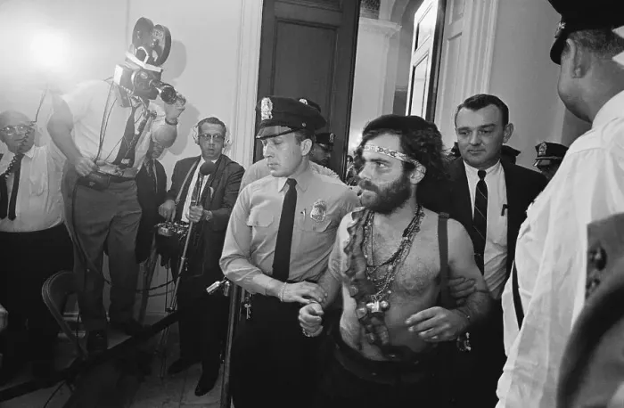 Framed Print : Police Escort Barechested Jerry Rubin Framed Print : Police Escort Barechested Jerry Rubin