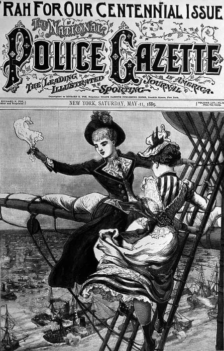 Framed Print : Police Gazette; Women On Boat Rigging Framed Print : Police Gazette; Women On Boat Rigging