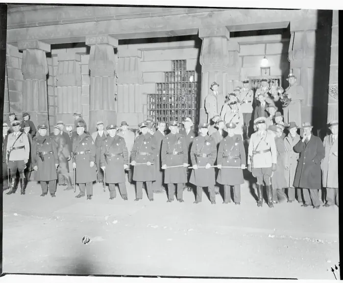 Framed Print : Police Guarding Penitentiary Framed Print : Police Guarding Penitentiary