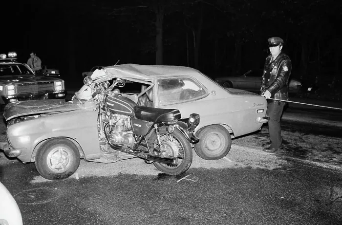 Framed Print : Police Officer Investigating Fatal Auto Accident Framed Print : Police Officer Investigating Fatal Auto Accident