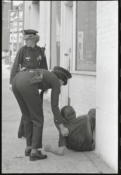Framed Print : Police Officers Arresting Drunk Pedestrian Framed Print : Police Officers Arresting Drunk Pedestrian
