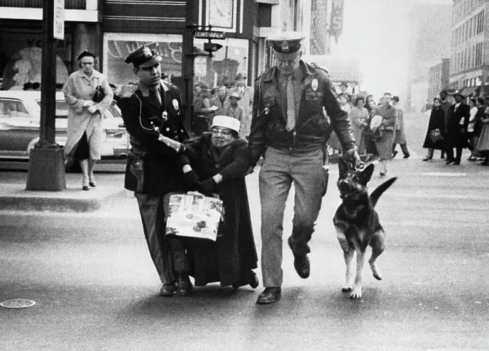 Framed Print : Police Officers Forcefully Removed Ruth Tinsley from Protest