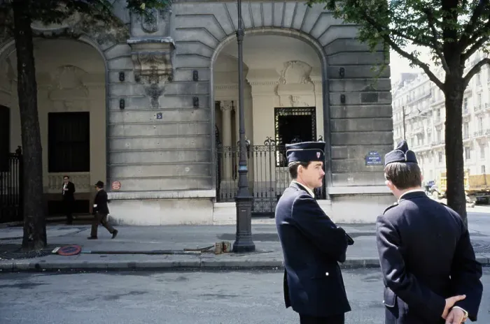 Framed Print : Police Officers In Paris Framed Print : Police Officers In Paris