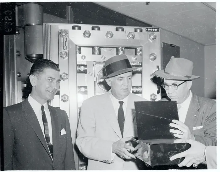 Framed Print : Police Opening Safety Deposit Box of L Ewing Scott Framed Print : Police Opening Safety Deposit Box of L Ewing Scott