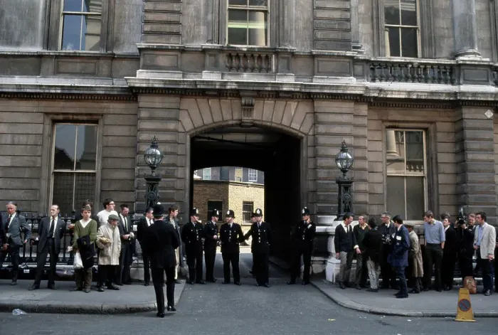 Framed Print : Police Outside Bow Street Court Framed Print : Police Outside Bow Street Court