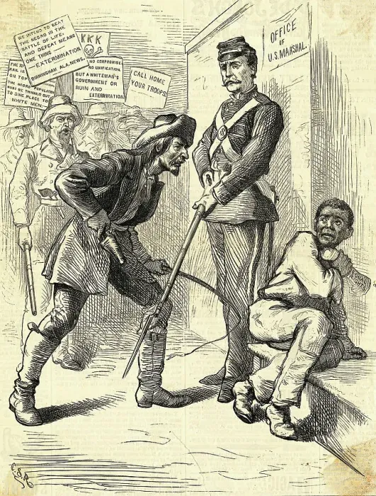Framed Print : Police and Overseer Character with Whip Against Black Man Framed Print : Police and Overseer Character with Whip Against Black Man