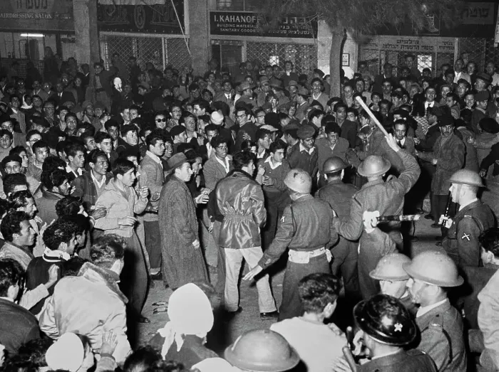 Framed Print : Police And Protestors In Israel, 1957 Framed Print : Police And Protestors In Israel, 1957