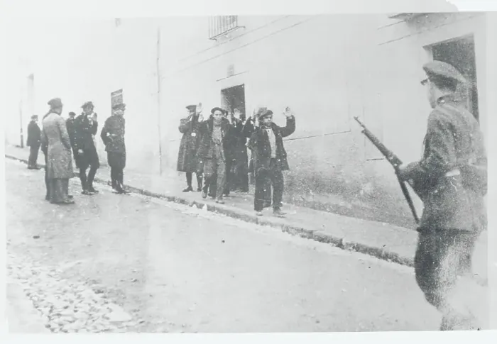 Framed Print : Police Rounding up Suspects Framed Print : Police Rounding up Suspects
