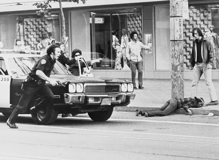 Framed Print : Police Running After Suspect Framed Print : Police Running After Suspect