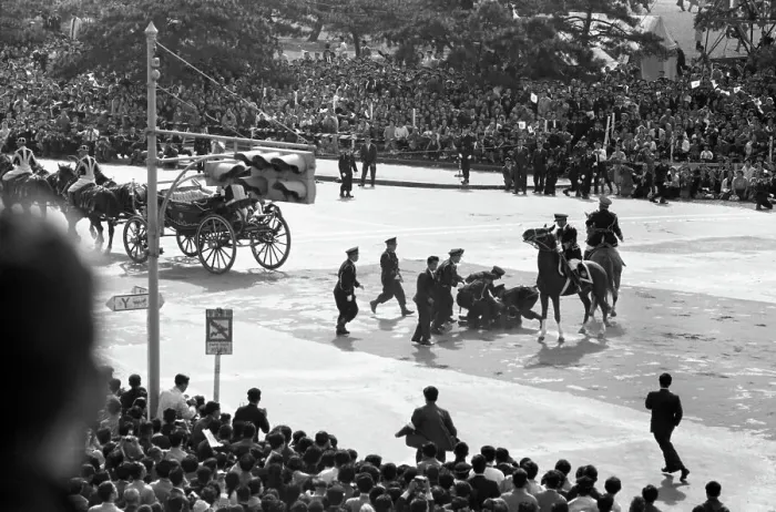 Framed Print : Police Stopping Harasser in Street Framed Print : Police Stopping Harasser in Street