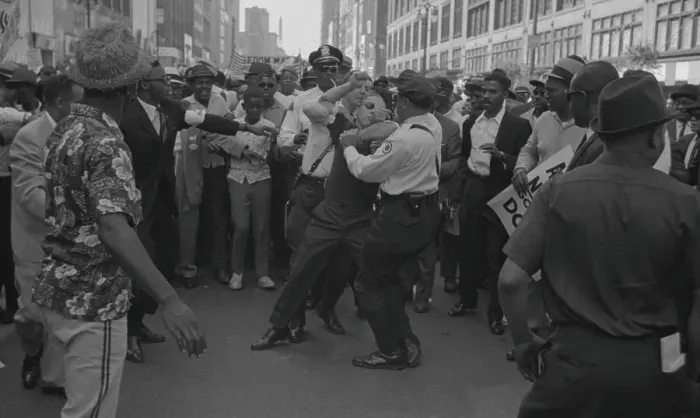 Framed Print : Police Struggle with Protester Framed Print : Police Struggle with Protester