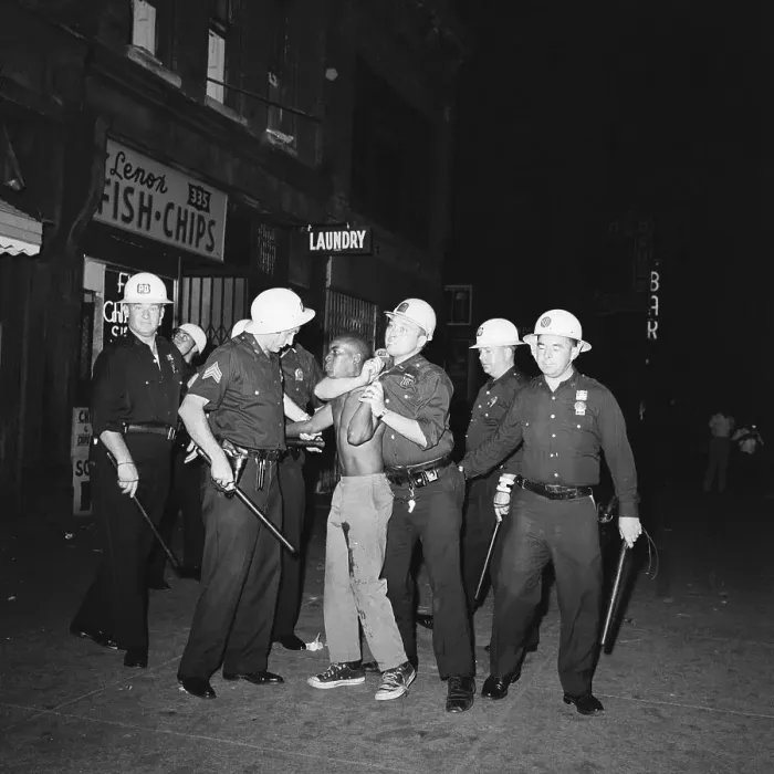 Framed Print : Police Subdue Injured Rioter in Harlem Framed Print : Police Subdue Injured Rioter in Harlem