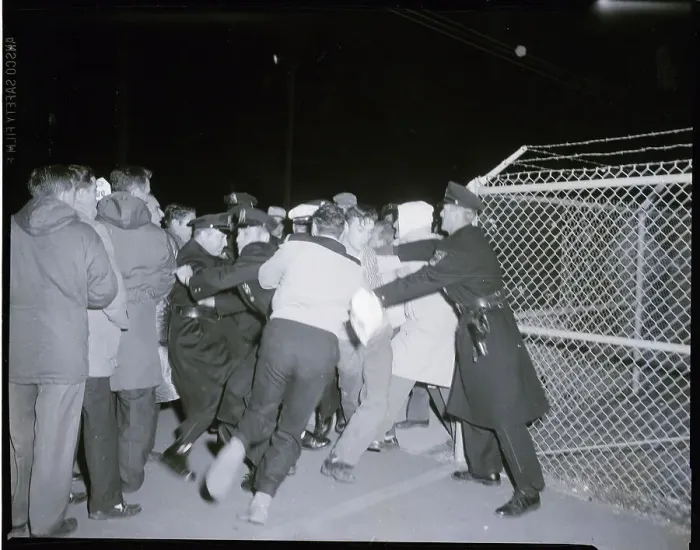 Framed Print : Police Subduing Strikers Framed Print : Police Subduing Strikers