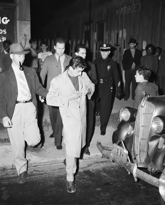 Framed Print : Police in Suits Arrest Kid in Zoot Suit Framed Print : Police in Suits Arrest Kid in Zoot Suit