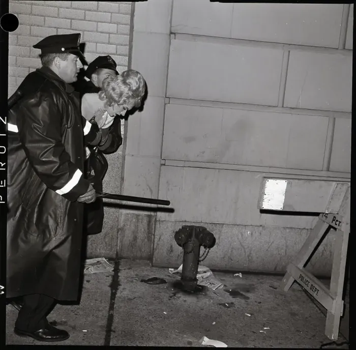 Framed Print : Police Take Transvestite Away From Ball Framed Print : Police Take Transvestite Away From Ball