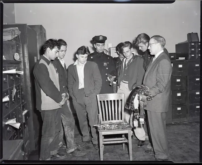 Framed Print : Police W / Boys Arrested For Fighting Framed Print : Police W / Boys Arrested For Fighting