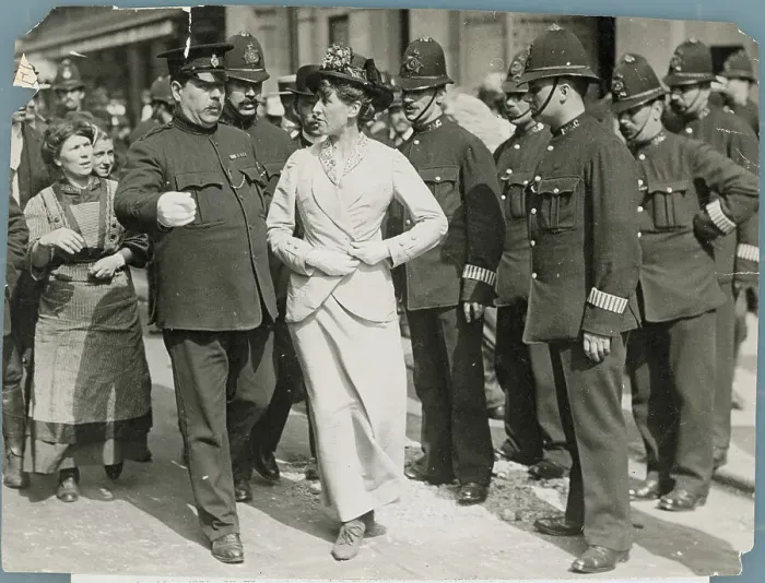 Framed Print : Policeman Arresting Suffragette Framed Print : Policeman Arresting Suffragette