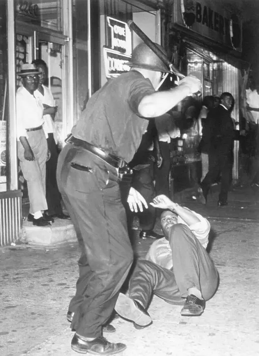 Framed Print : Policeman Beats Rioter in Harlem Framed Print : Policeman Beats Rioter in Harlem