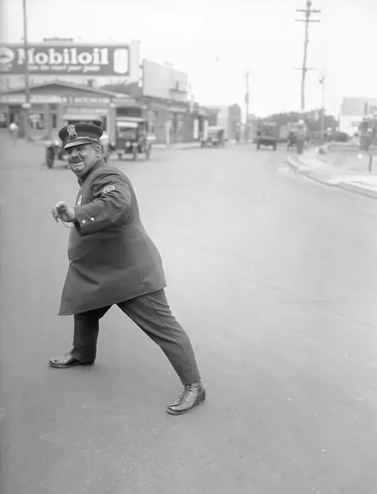 Framed Print : Policeman in Directing Pose Framed Print : Policeman in Directing Pose