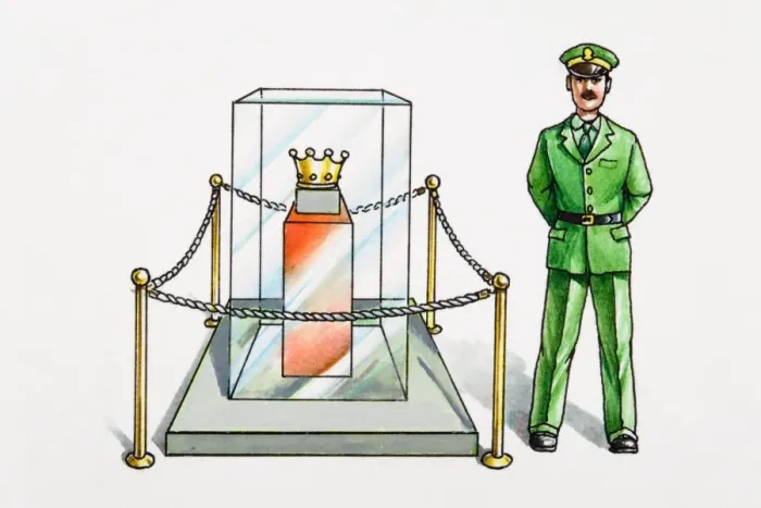 Framed Print : Policeman guarding crown Framed Print : Policeman guarding crown
