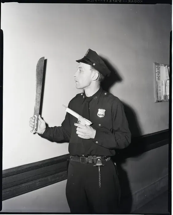 Framed Print : Policeman Holding Weapons Framed Print : Policeman Holding Weapons