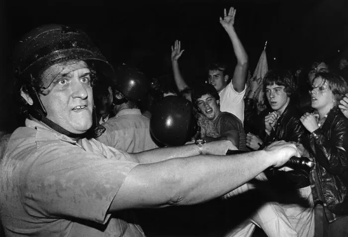 Framed Print : Policeman Holds Back Rolling Stones Fans Framed Print : Policeman Holds Back Rolling Stones Fans