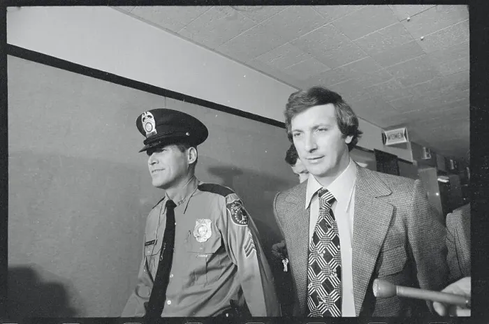 Framed Print : Policeman Leading Stephen Andretta to Jail Framed Print : Policeman Leading Stephen Andretta to Jail