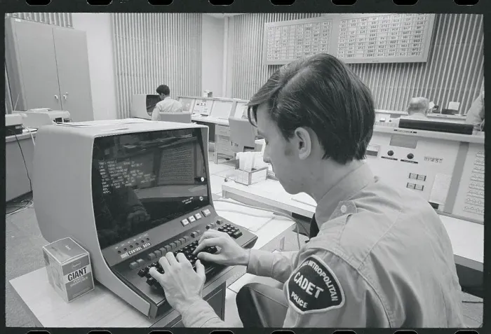 Framed Print : Policeman Typing License Number