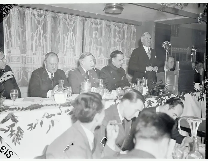 Framed Print : Policemen at Communion Breakfast Framed Print : Policemen at Communion Breakfast
