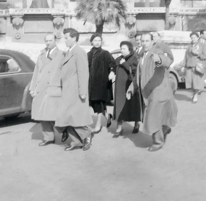 Framed Print : Policemen Escorting the Montesi Family Framed Print : Policemen Escorting the Montesi Family