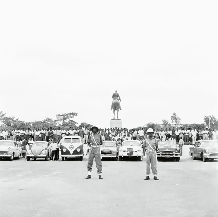 Framed Print : Policemen on Guard Outside Leopoldville Palace Framed Print : Policemen on Guard Outside Leopoldville Palace