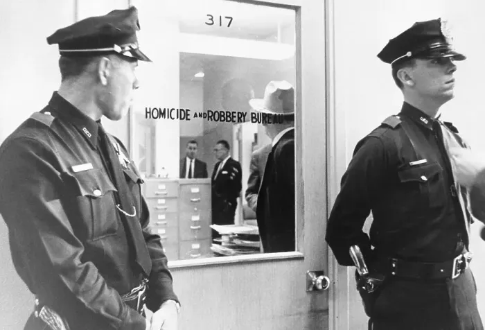 Framed Print : Policemen Guarding Lee Harvey Oswald
