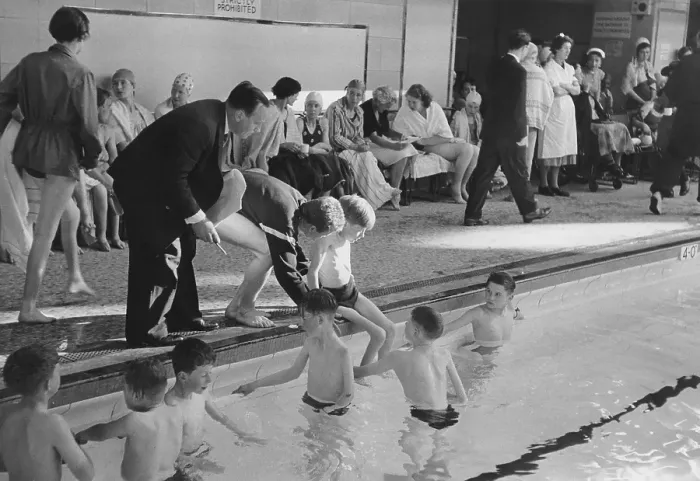 Framed Print : Polio Swimming Gala