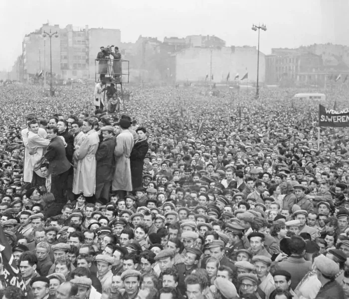Framed Print : Polish Crowd Listening to Speech Framed Print : Polish Crowd Listening to Speech