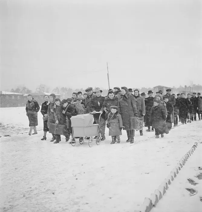 Framed Print : Polish Jews Arriving in United States Sector of Berlin Framed Print : Polish Jews Arriving in United States Sector of Berlin